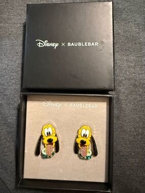 Disney x BaubleBar Pluto Yellow Enamel Stud Earrings